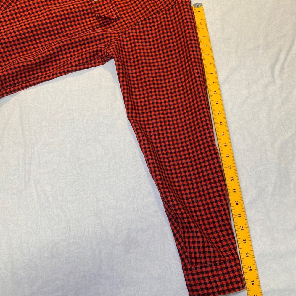 Cabela's Flannel Shirt Mens XL Red Black Buffalo Check Button Front Hunting - Picture 8 of 13